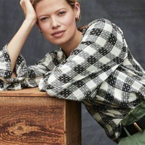 Pilcro Breezy Buttondown Checkered Blouse